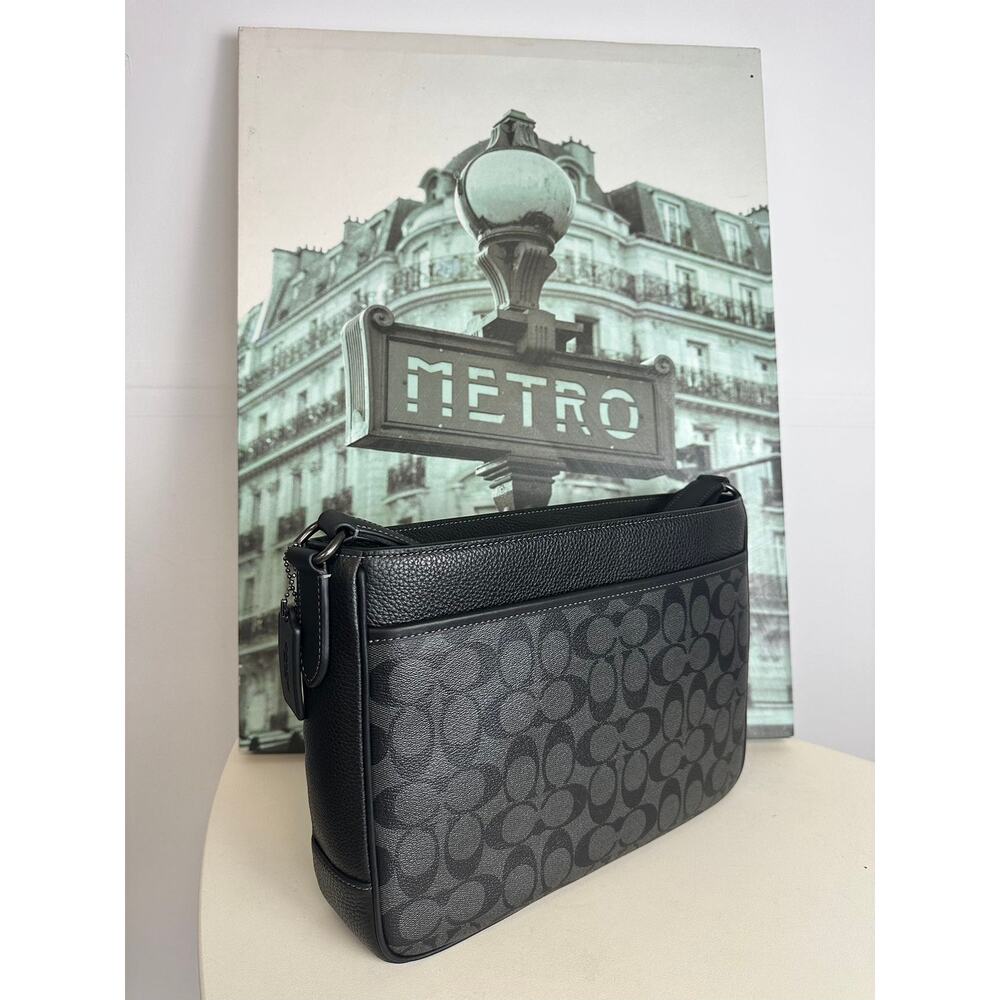 Coach CH078 District Crossbody Bag In Signature Canvas IN Charcoal Black - Picture 6 of 6